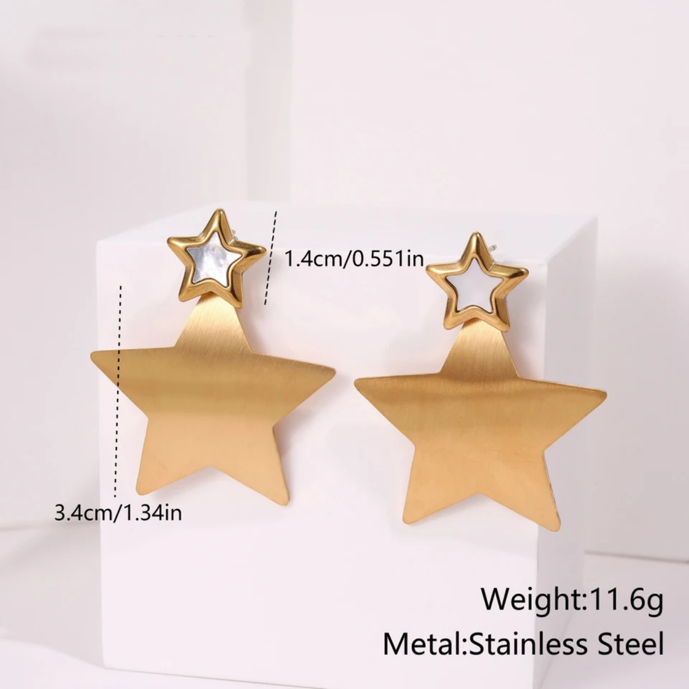 Celestial Double Star Statement Earrings
