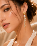 Pearl Crystal Tassel Earrings