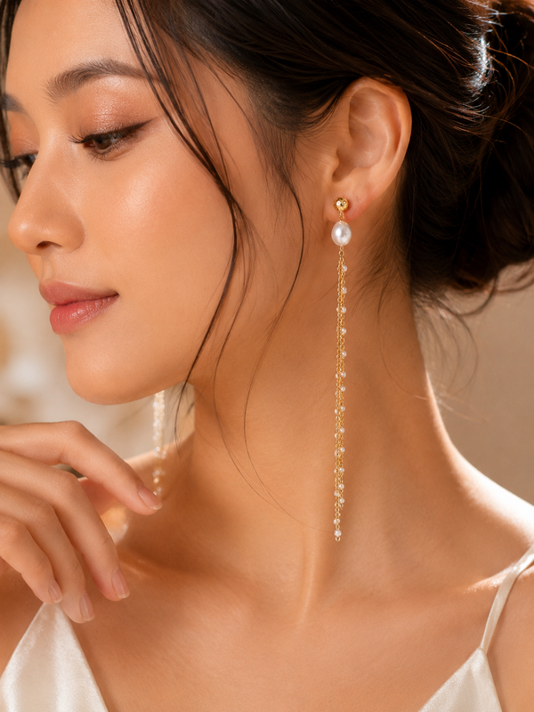 Pearl Cascade Drop Earrings