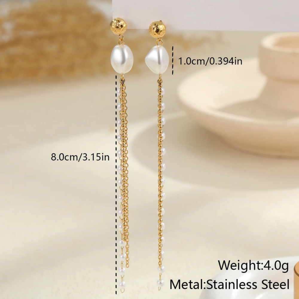 Pearl Cascade Drop Earrings