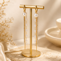 Pearl Diamond Waterfall Earrings