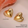 Crystal Heart Stud Earrings