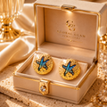Ocean Starfish Medallion Stud Earrings