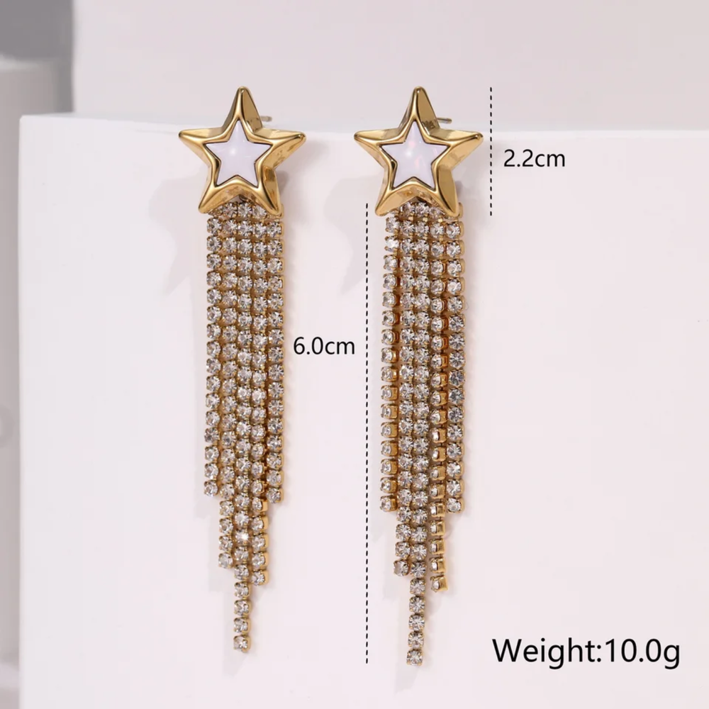 Celestial Star Fringe Earrings