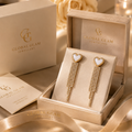 Mother of Pearl Heart Fringe Earrings