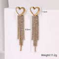 Mother of Pearl Heart Fringe Earrings