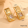 Crystal Square Luxe Stud Earrings