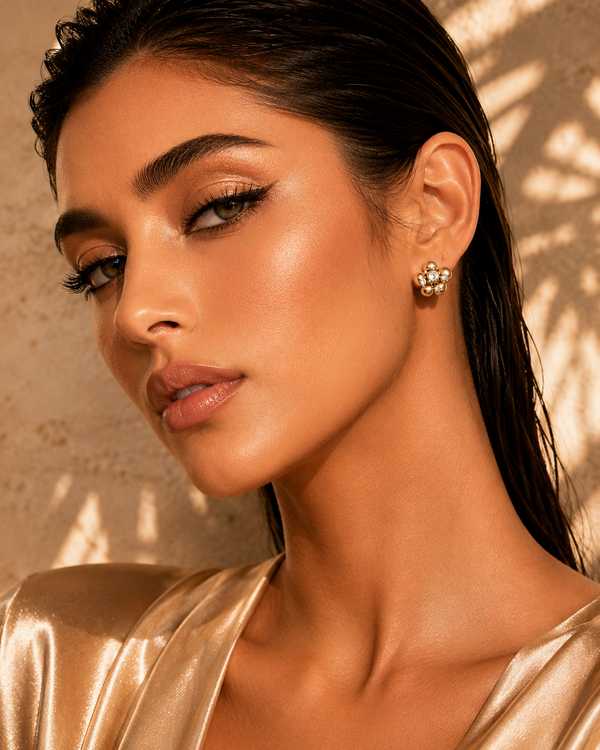 Crystal Blossom Stud Earrings