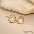 Pearl Teardrop Shell Stud Earrings