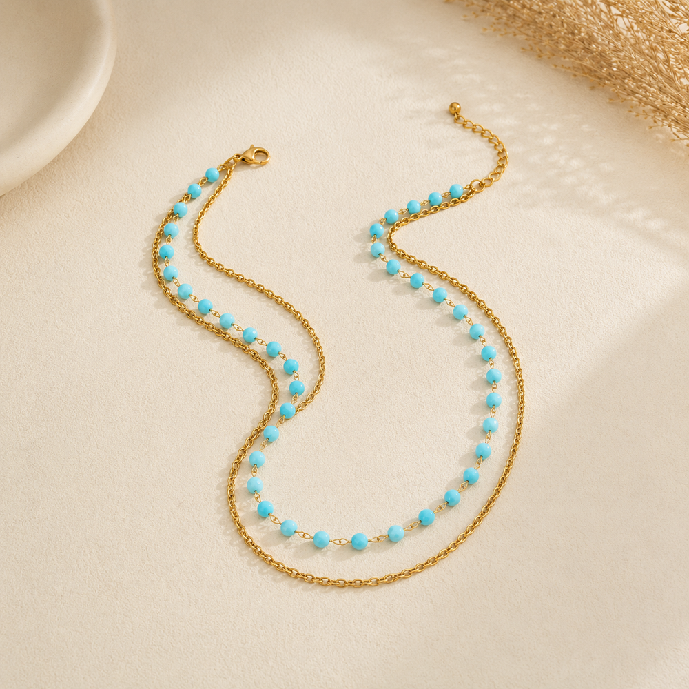 Azure Double Layer Necklace