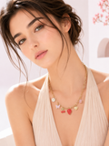 Strawberry Blossom Charm Necklace