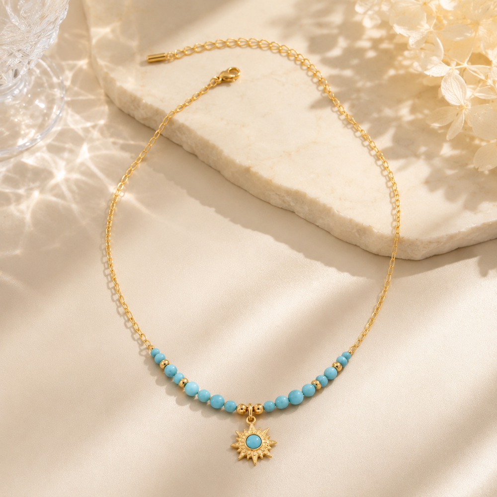 Turquoise Sunburst Necklace