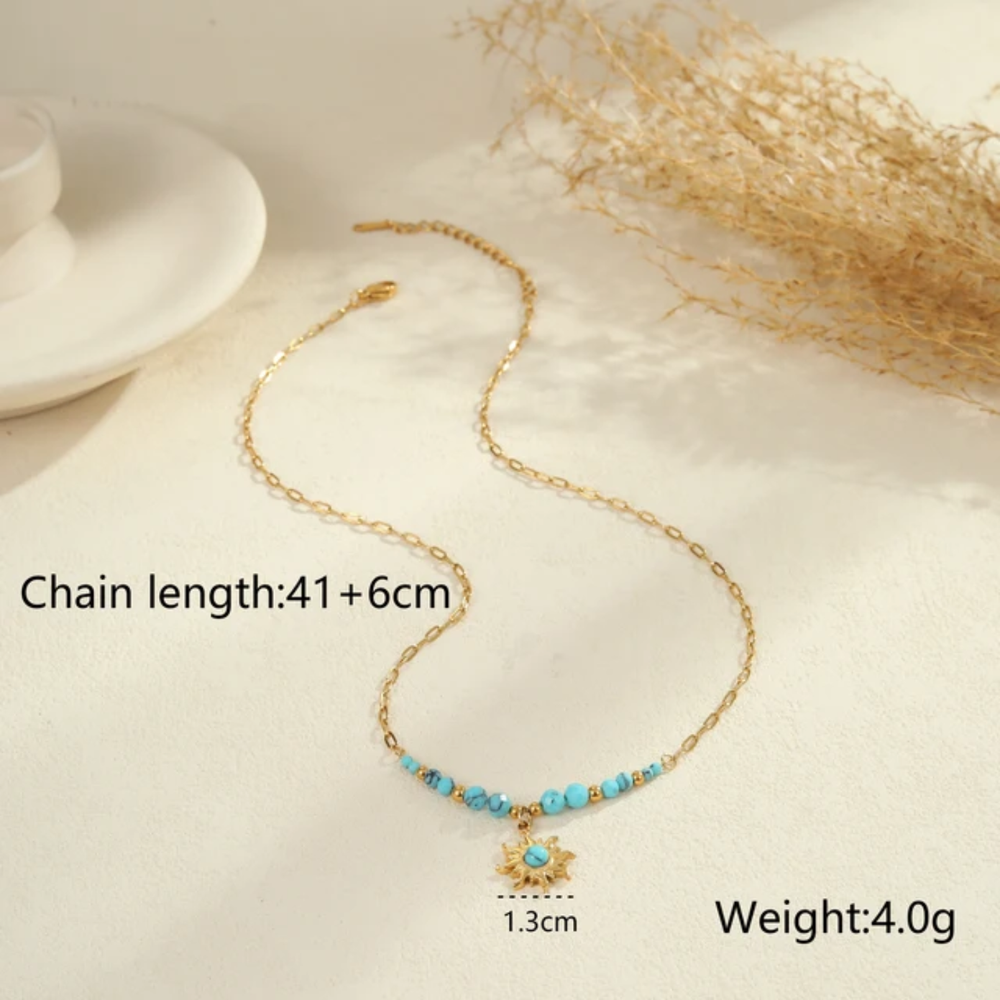 Turquoise Sunburst Necklace