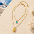 Turquoise Leaf Layered Necklace
