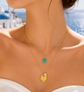 Turquoise Leaf Layered Necklace