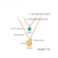 Turquoise Leaf Layered Necklace