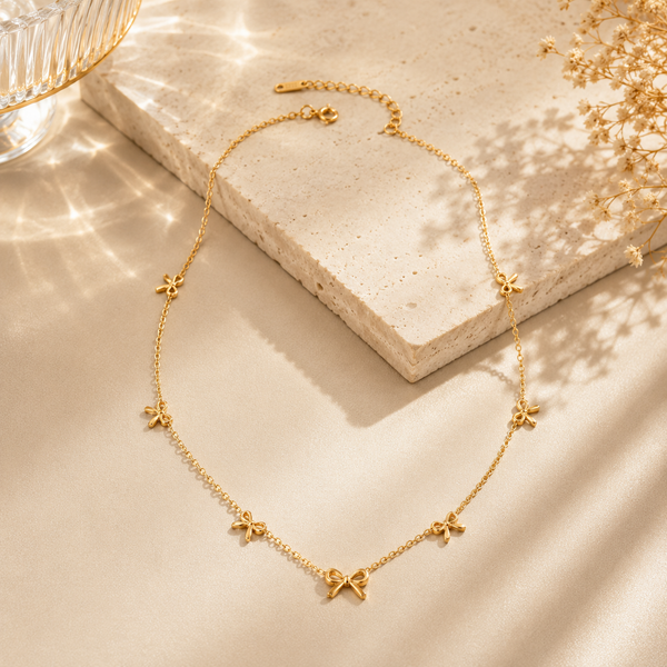 Petite Bow Charm Necklace