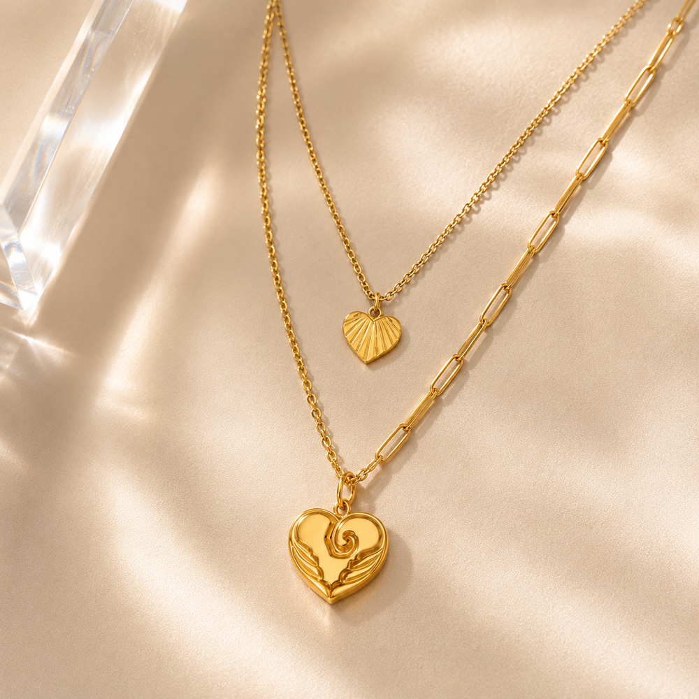 Vintage Heart Layer Necklace