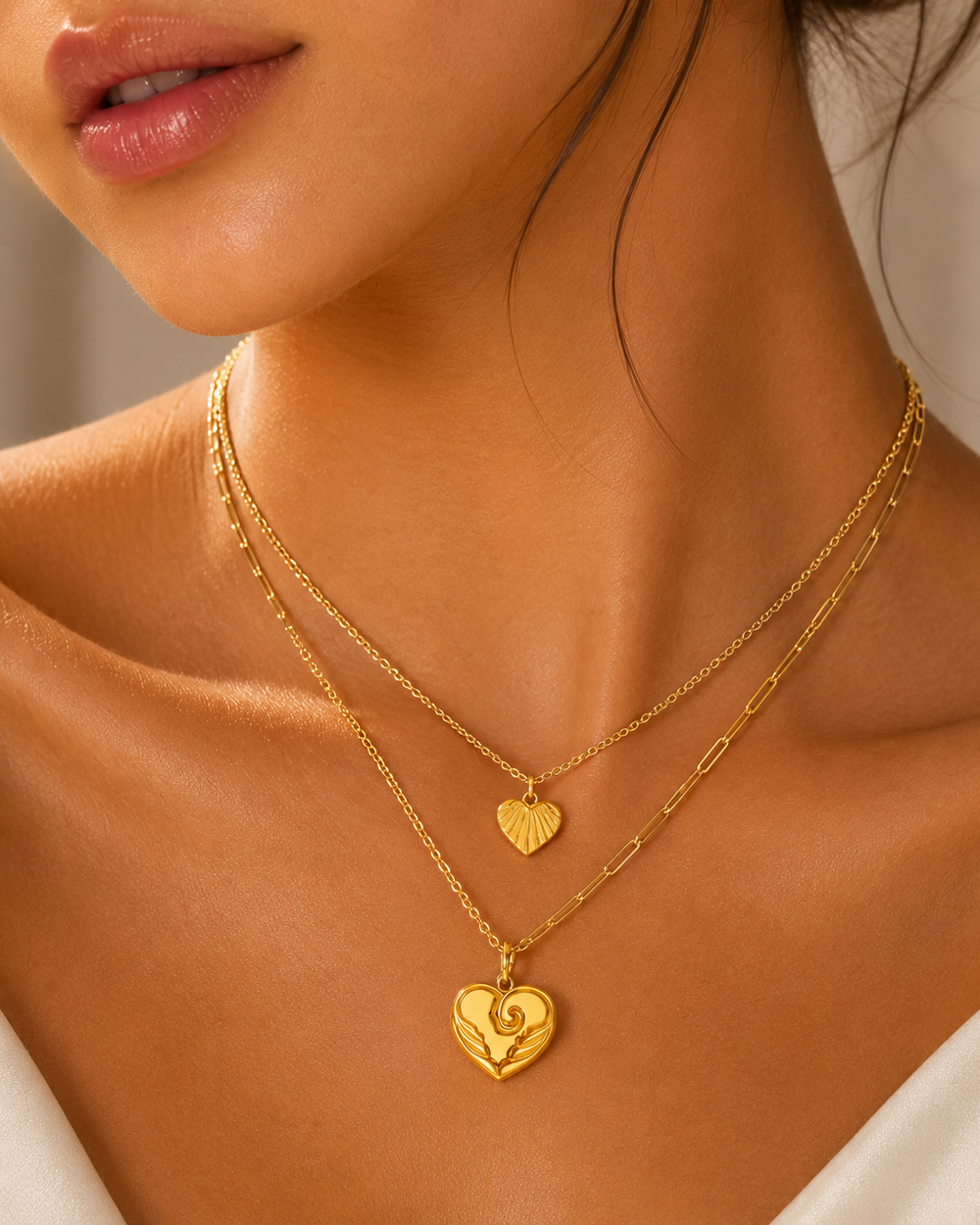 Vintage Heart Layer Necklace