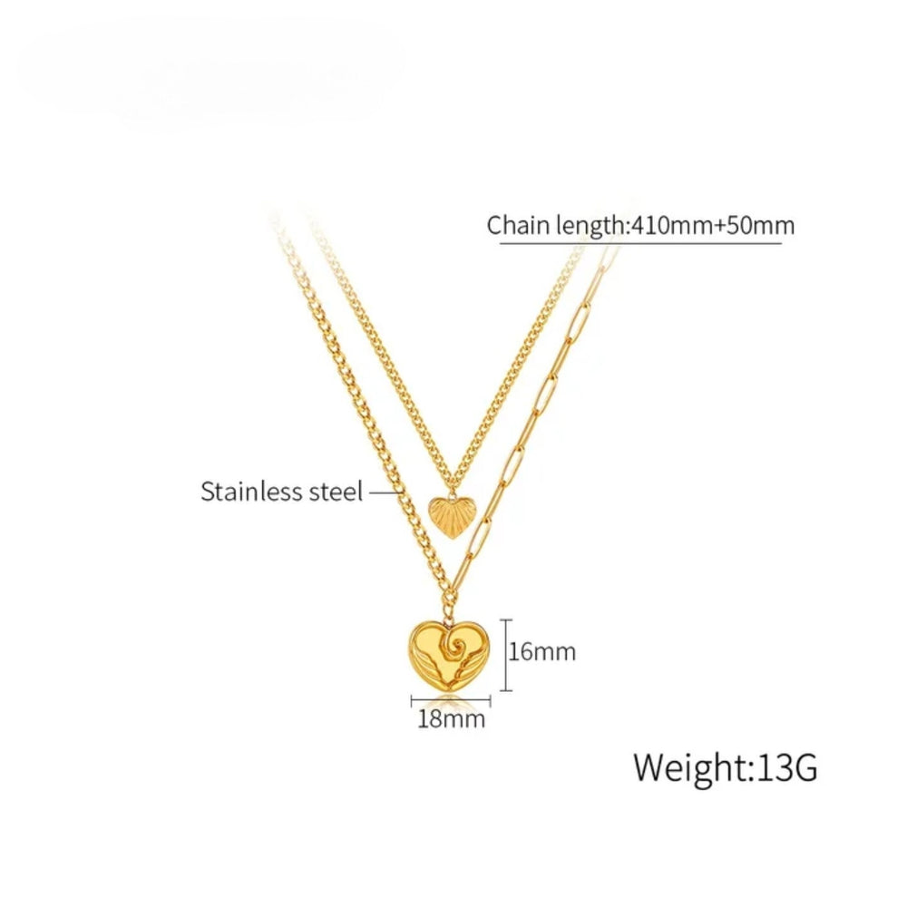 Vintage Heart Layer Necklace