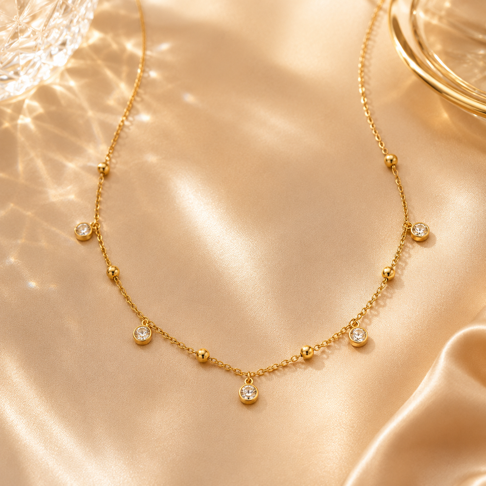 Celestial Sparkle Station Necklace