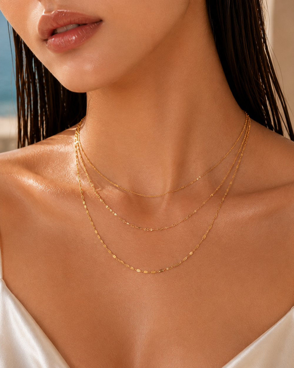 Triple Layer Gold Necklace