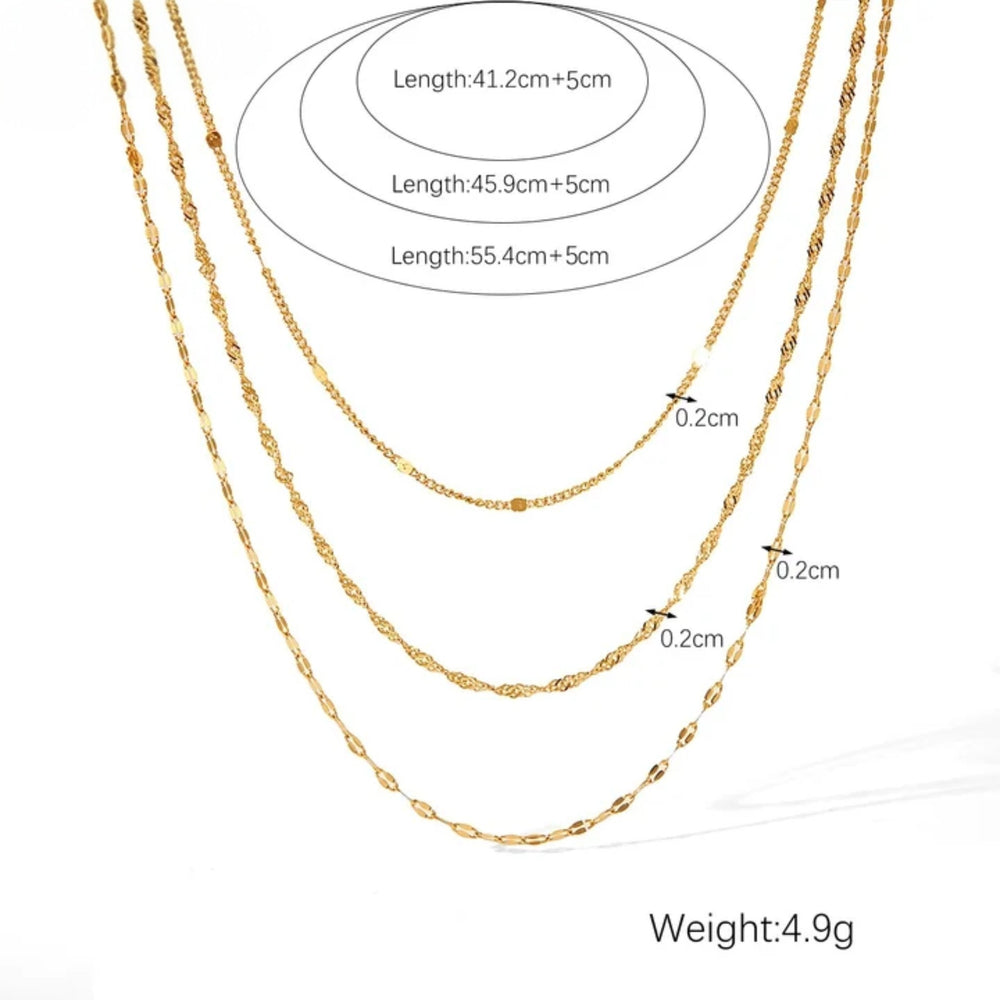 Triple Layer Gold Necklace