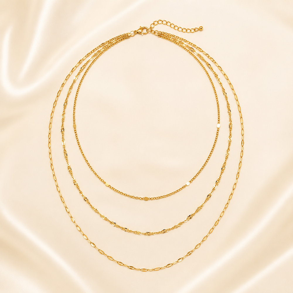 Triple Layer Gold Necklace