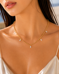 Crystal Beaded Gold Necklace