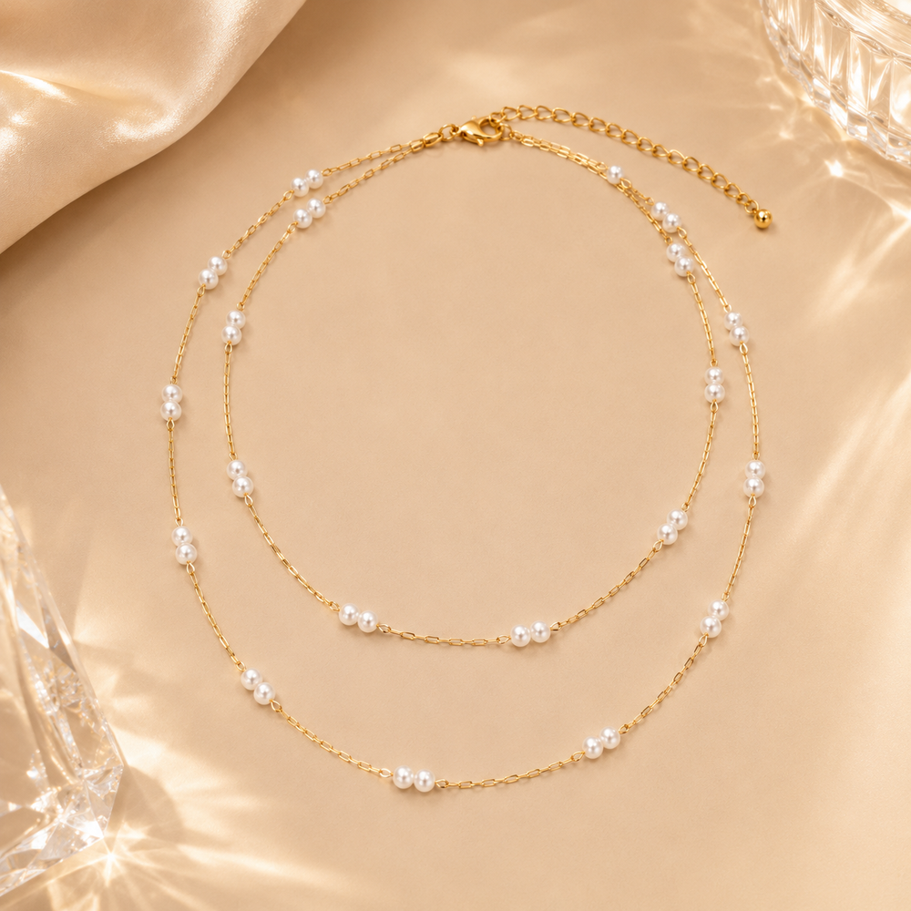 Pearl Cascade Layered Necklace