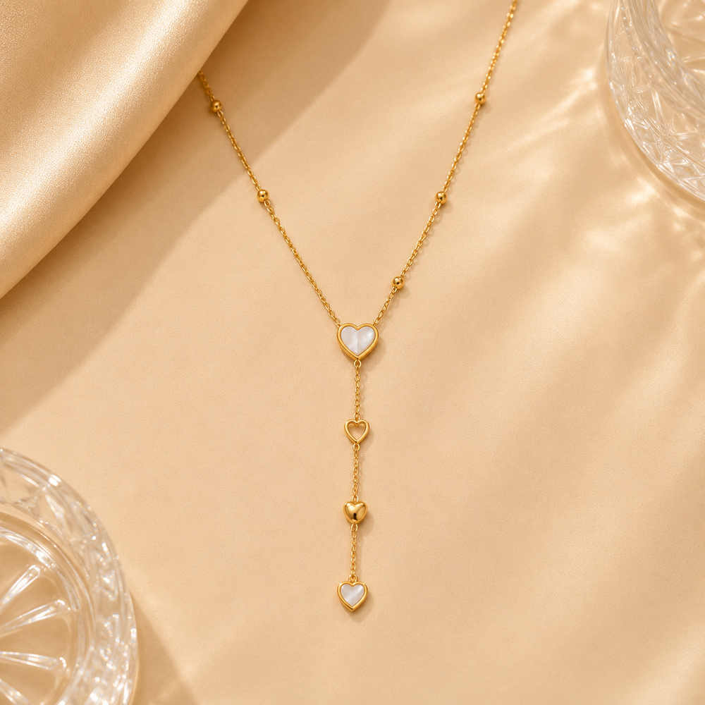 Pearl Heart Drop Necklace
