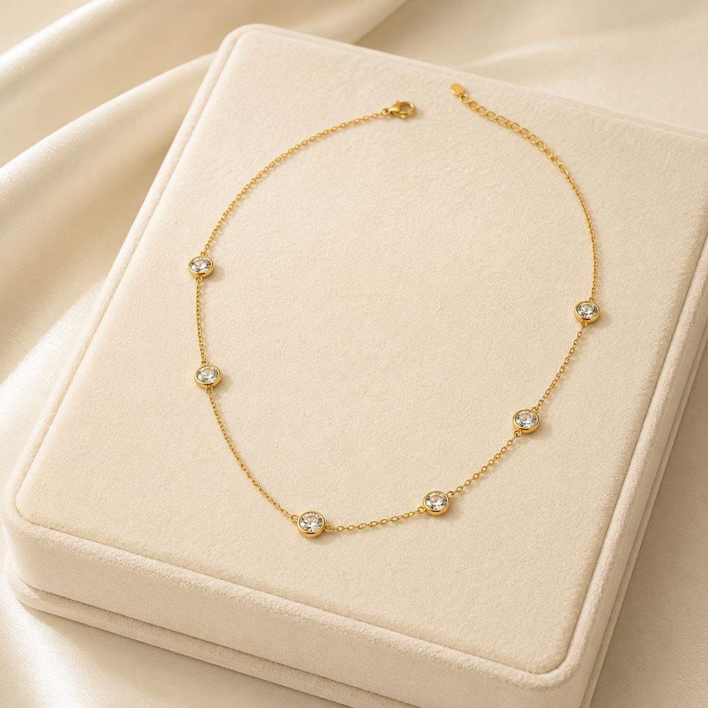 Crystal Bezel Necklace