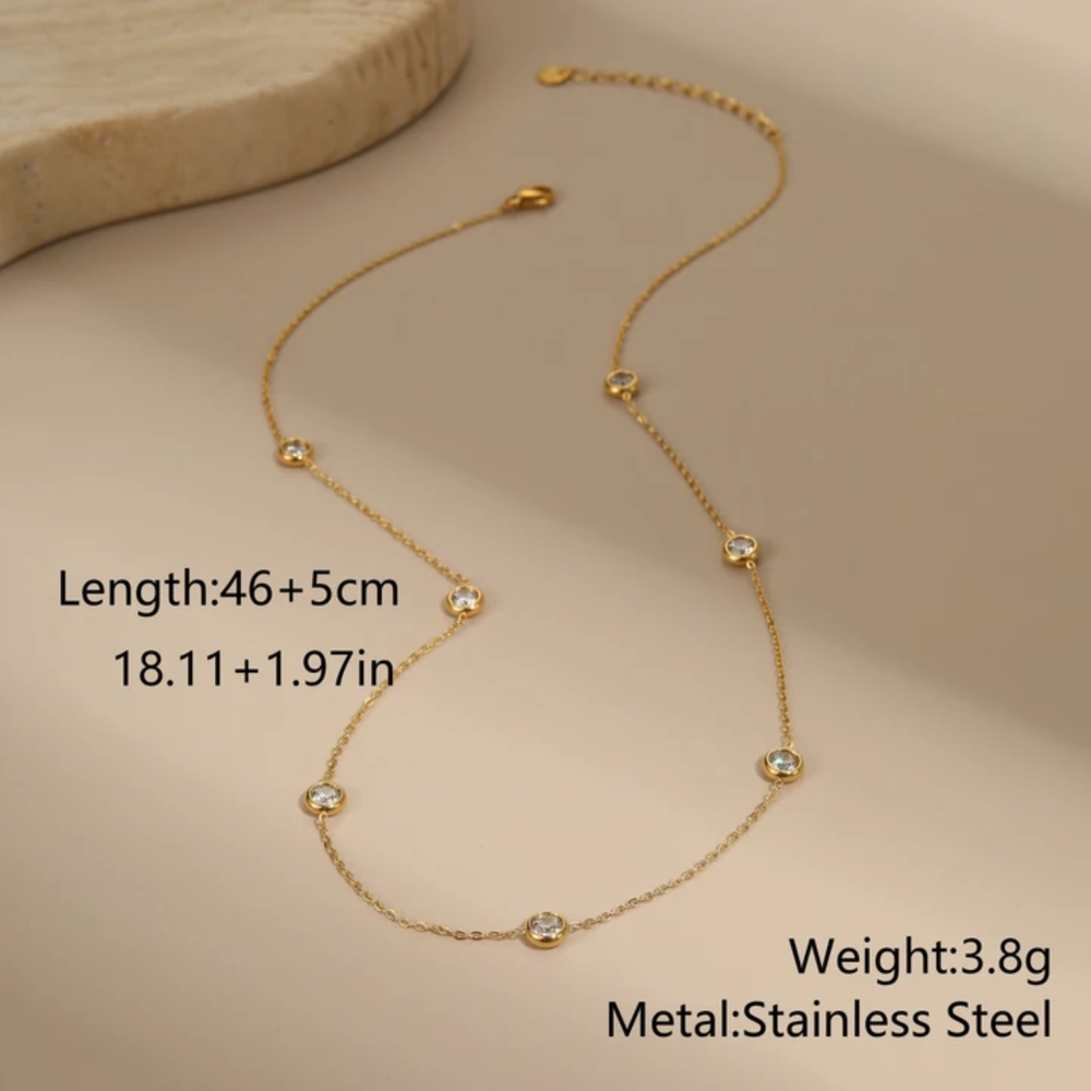 Crystal Bezel Necklace