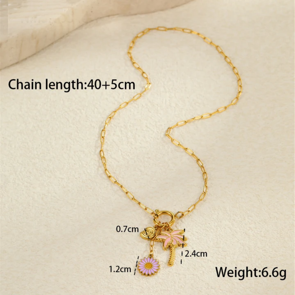 Tropical Blossom Charm Necklace