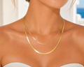 Triple Layer Snake Chain Necklace – Gold