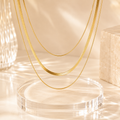 Triple Layer Snake Chain Necklace – Gold