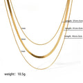 Triple Layer Snake Chain Necklace – Gold