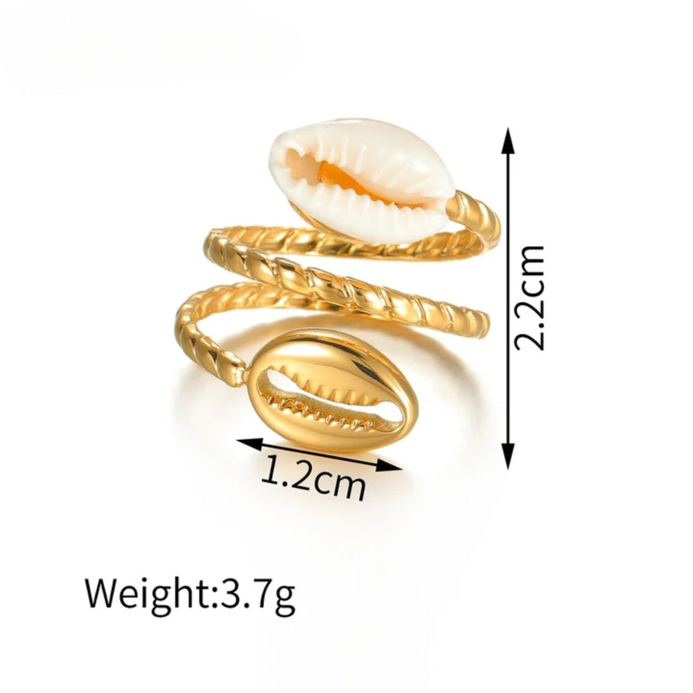Coastal Shell Wrap Ring