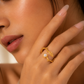 Pearl Leaf Harmony Ring