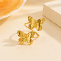 Golden Butterfly Duo Ring