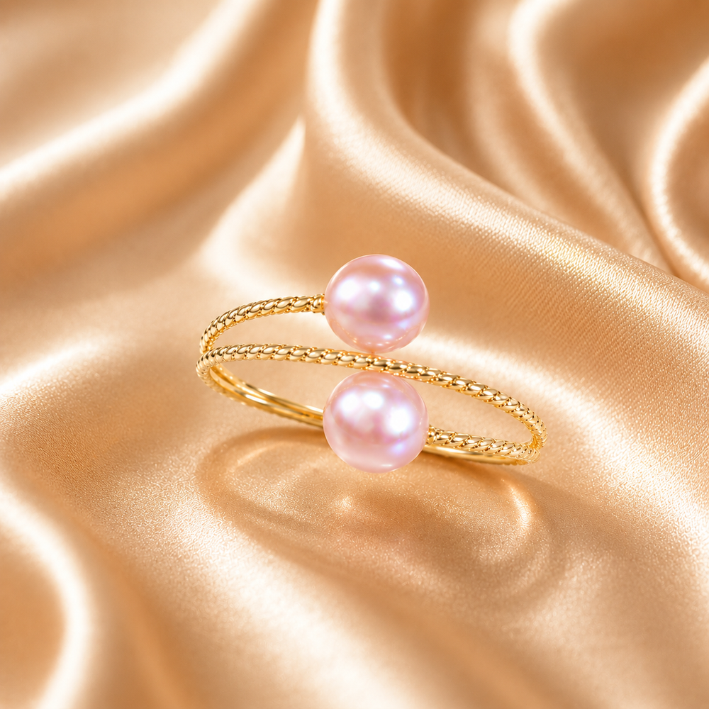 Blush Pearl Twist Ring