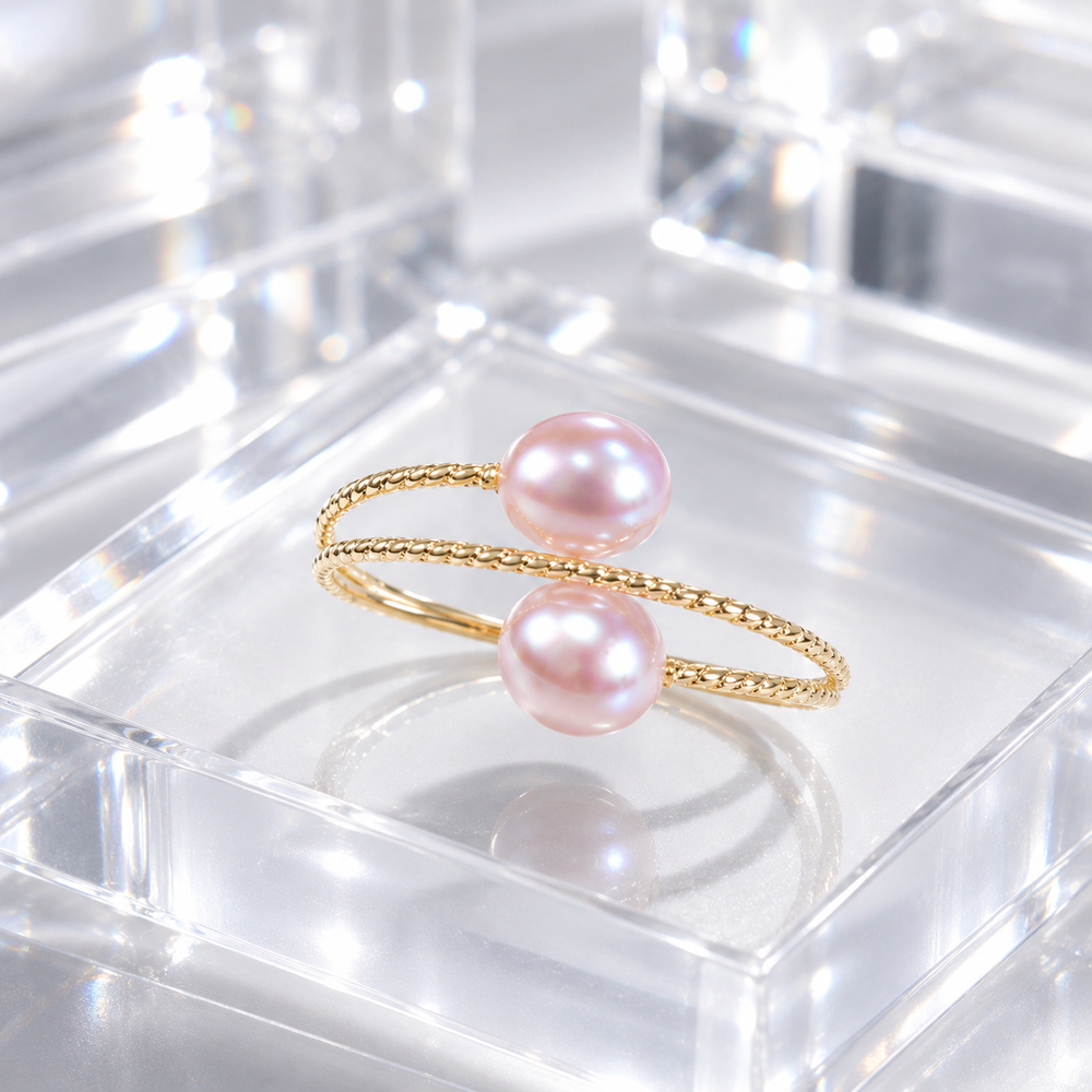 Blush Pearl Twist Ring