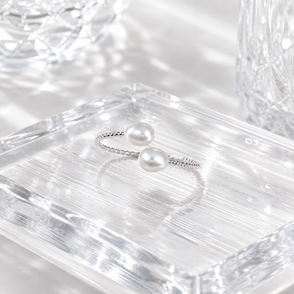 Pearl Bloom Open Ring