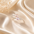 Silver Dual Pearl Open Ring