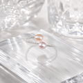 Silver Dual Pearl Open Ring