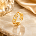 Golden Daisy Bloom Open Ring