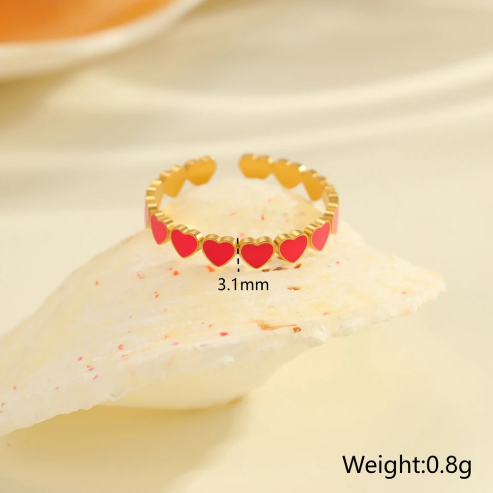 Scarlet Heart Band Ring