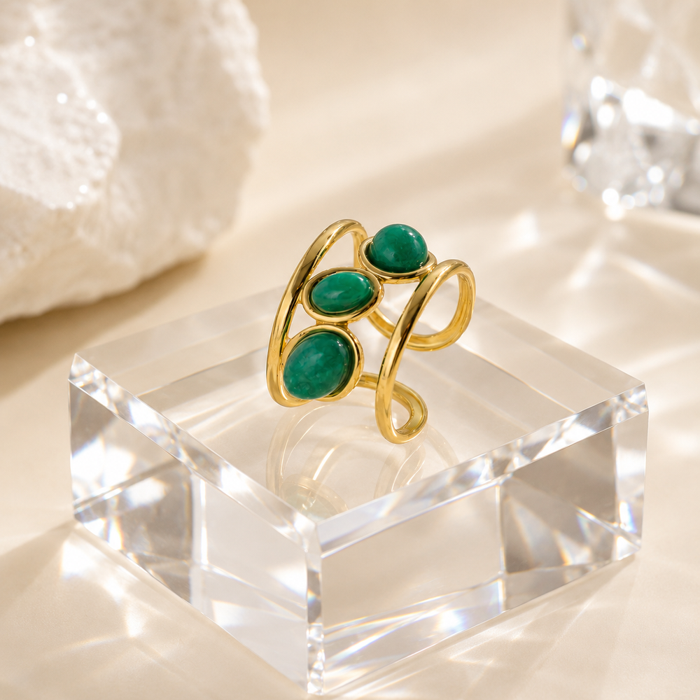 Emerald Harmony Open Ring