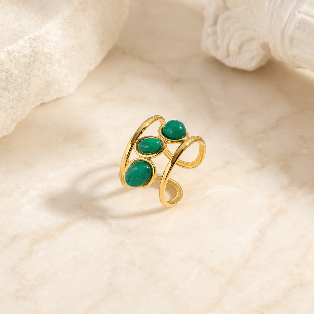 Emerald Harmony Open Ring