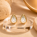 Pearl Teardrop Shell Stud Earrings